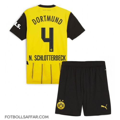 Borussia Dortmund Nico Schlotterbeck #4 Hemmadräkt Barn 2024-25 Kortärmad (+ Korta byxor)